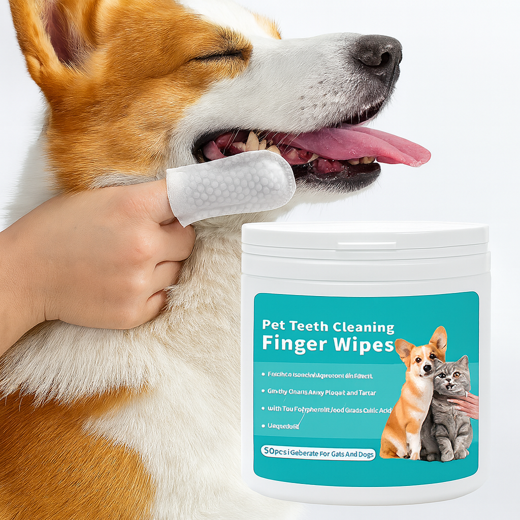 Pet teeth cleaning finger wipes