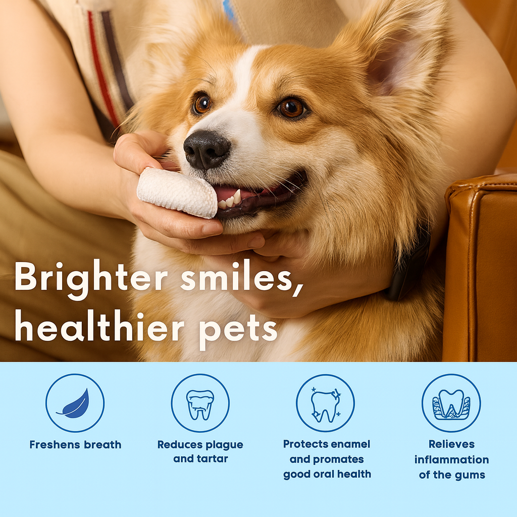 Pet teeth cleaning finger wipes