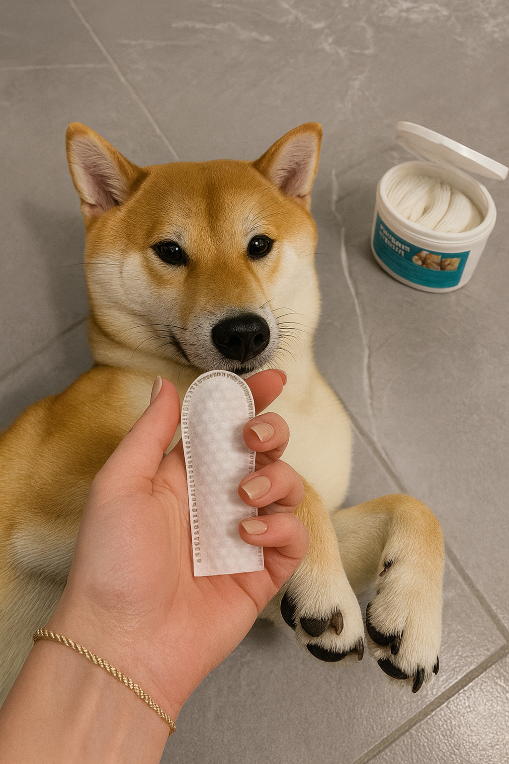 Pet teeth cleaning finger wipes