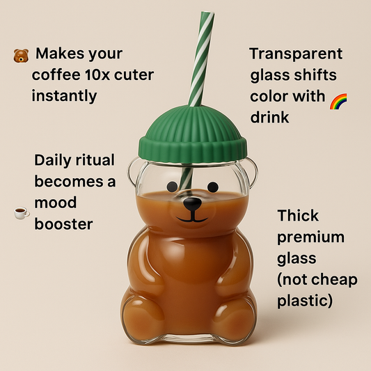 Cute Bearista Glass Cup