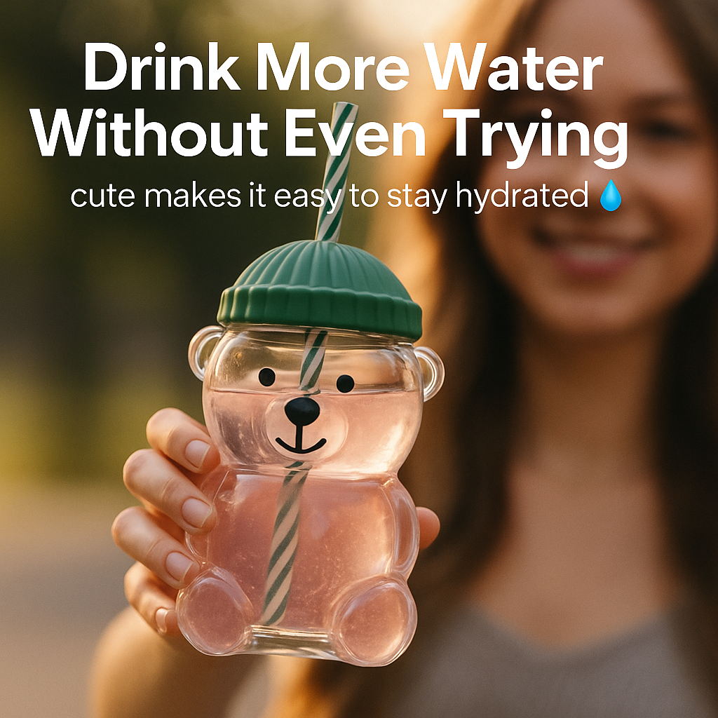 Cute Bearista Glass Cup