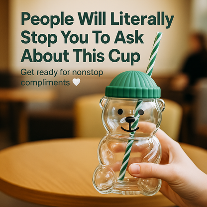 Cute Bearista Glass Cup