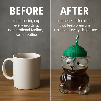 Cute Bearista Glass Cup