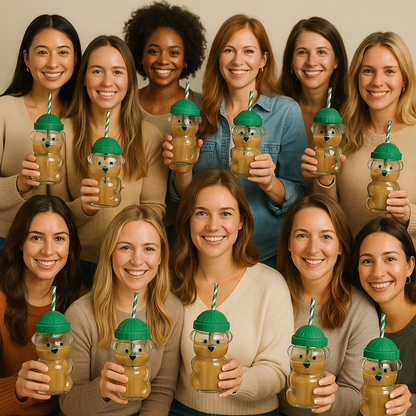 Cute Bearista Glass Cup