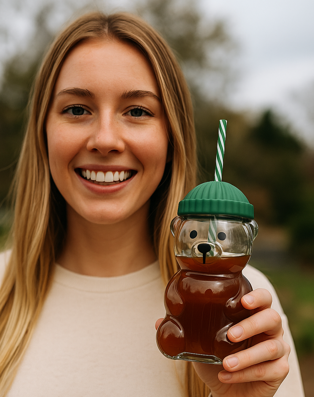 Cute Bearista Glass Cup