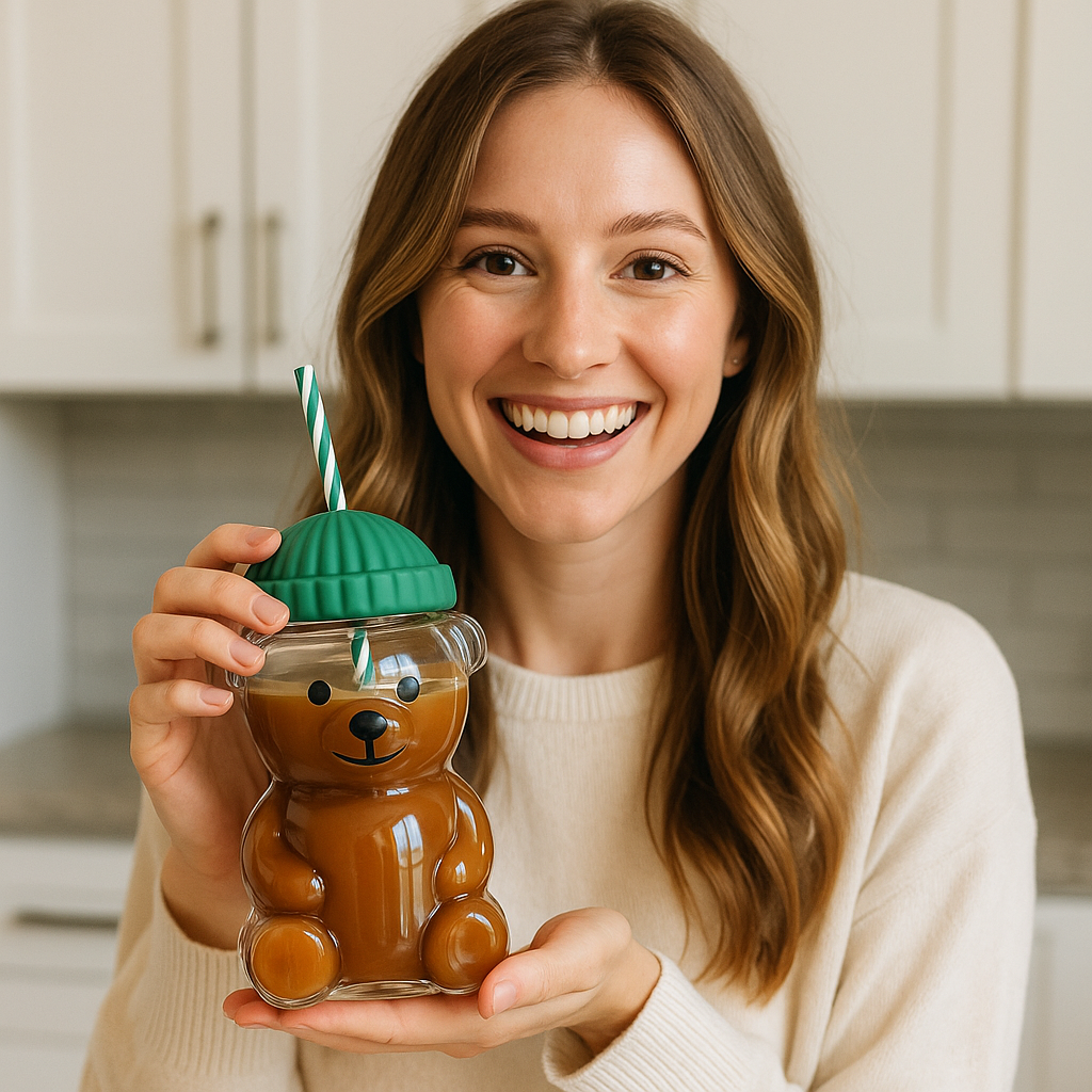 Cute Bearista Glass Cup